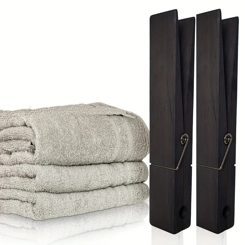 pinces linge modernes bois naturel fixées mur serviettes minimaliste