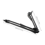 support articulé microphone lampe métal noir industriel fixations vis utilitaire