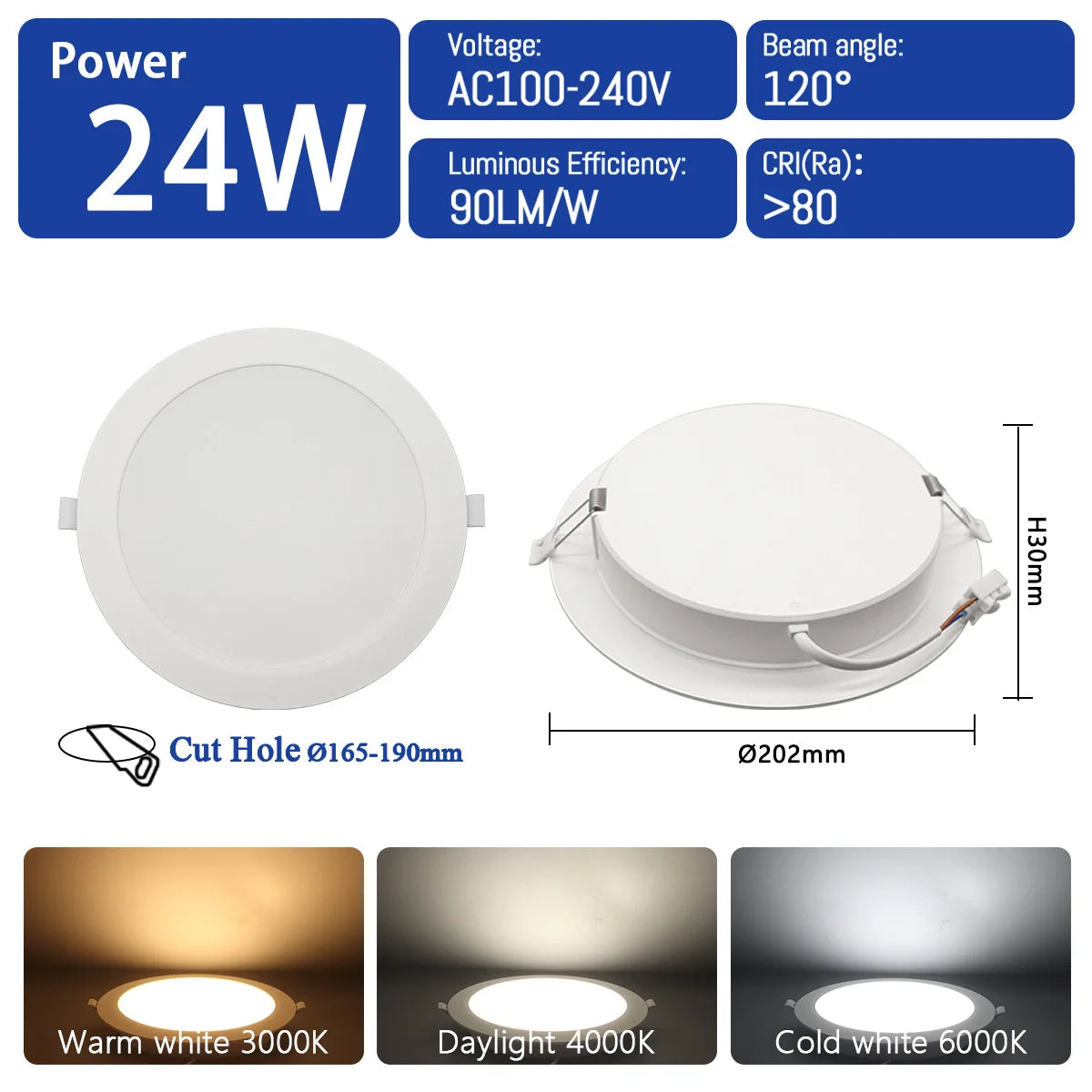 spot led downlight blanc 24w 20w 17w 14w 10w clips ac100v240v moderne éclairage cuisine