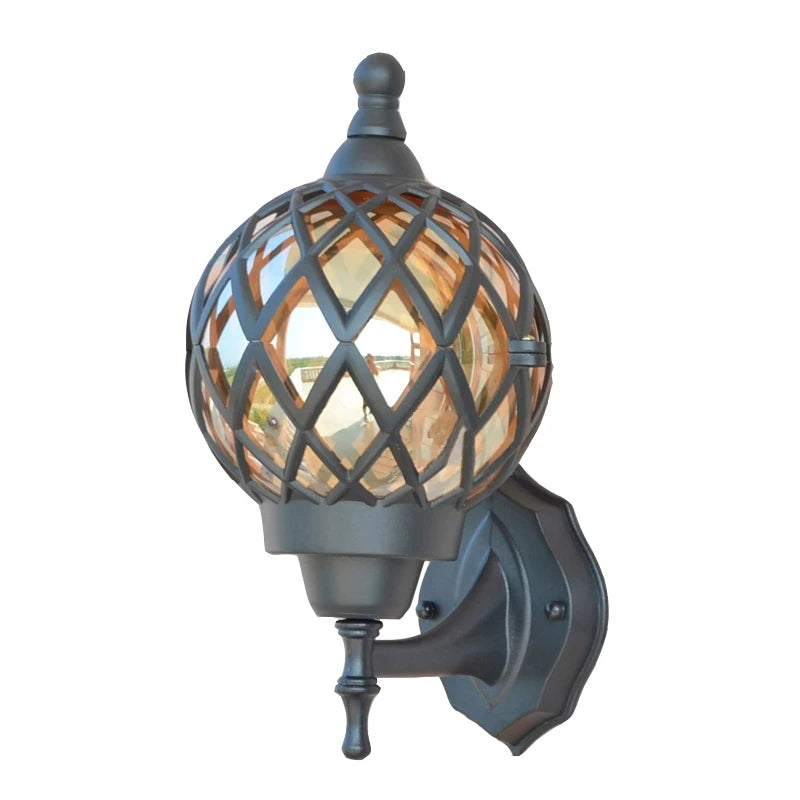 lampe murale classique noir doré grille géométrique salle manger chambre entrée étude