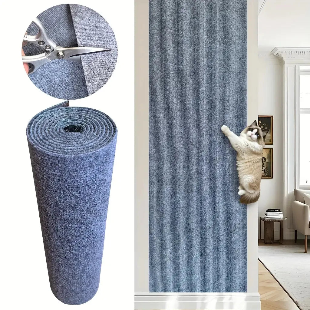 tapis grattage chats texture tissée adhésif beige moderne 40x300cm