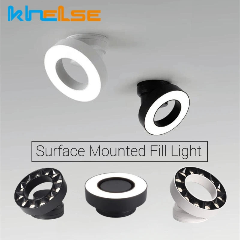 Spot lumineux anti éblouissement LED pliable noir blanc moderne monté surface