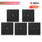 interrupteur intelligent noir moderne sans fil zigbee certification ccc fcc