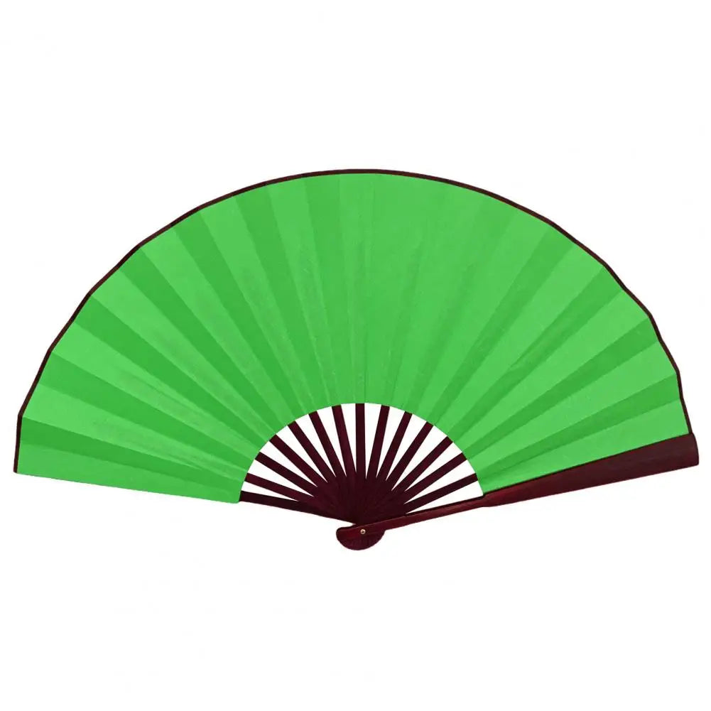 éventail pliant bambou rayures orange blanc rouge vert noir classique poignée bois rangement
