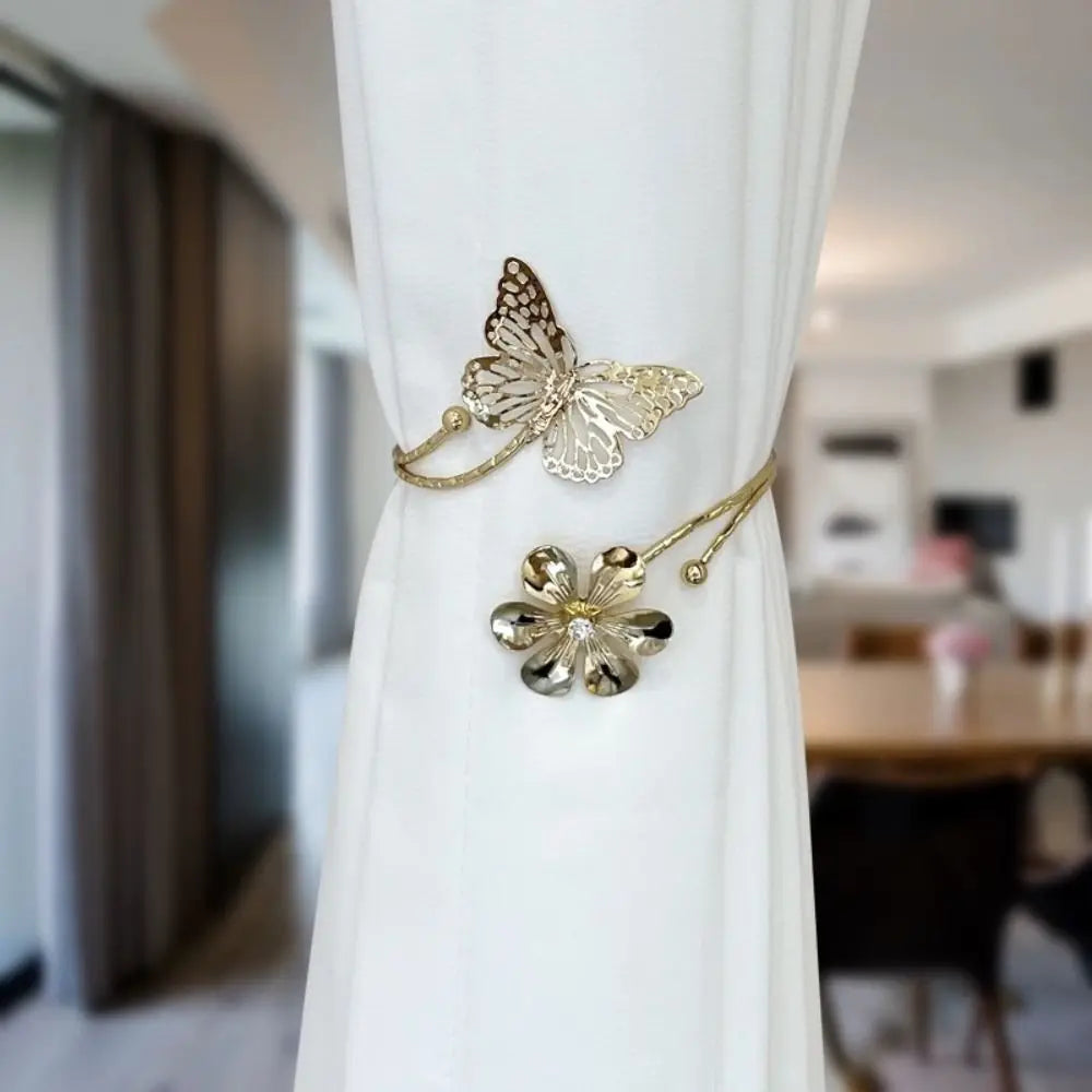 bracelet rideau papillon fleur or argent décoratif moderne élégant métal opaqué