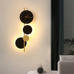 applique murale moderne horloge LED contemporain éclairage quotidien noir doré fixée mur