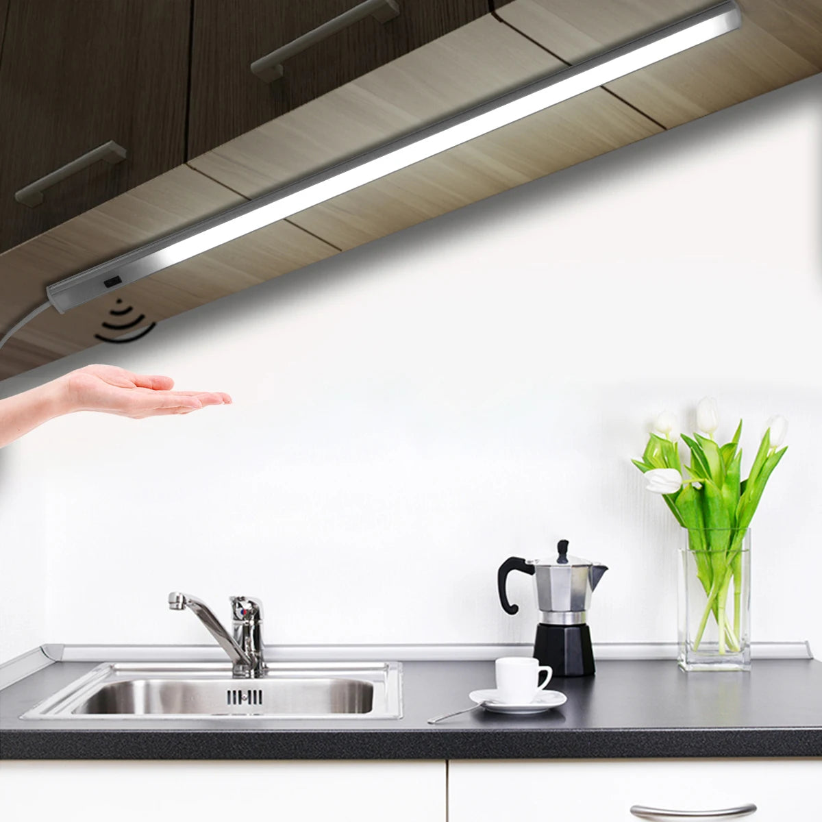 lampe led 5v blanc moderne adhésive 30 40 50 cm sensorielle usb 2mètres