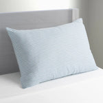 oreillers moelleux microfibre polyester bleu clair rayures verticales fins décontractés literie queen size