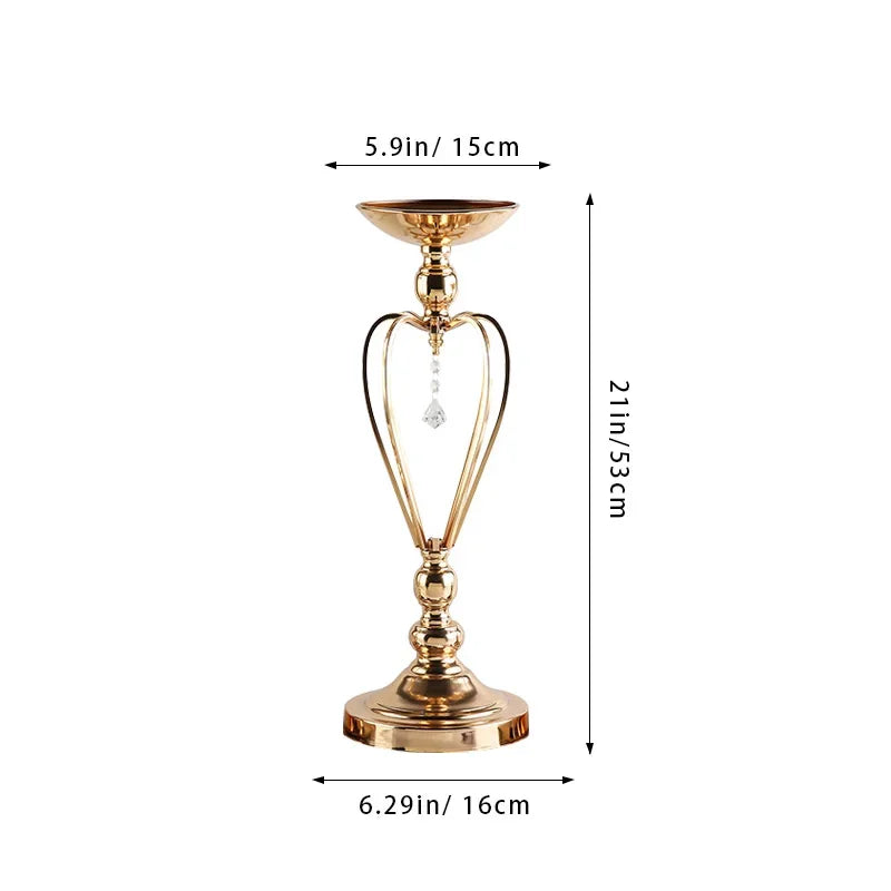 décoration mariage or élégante vase pied support fleur métal festive table