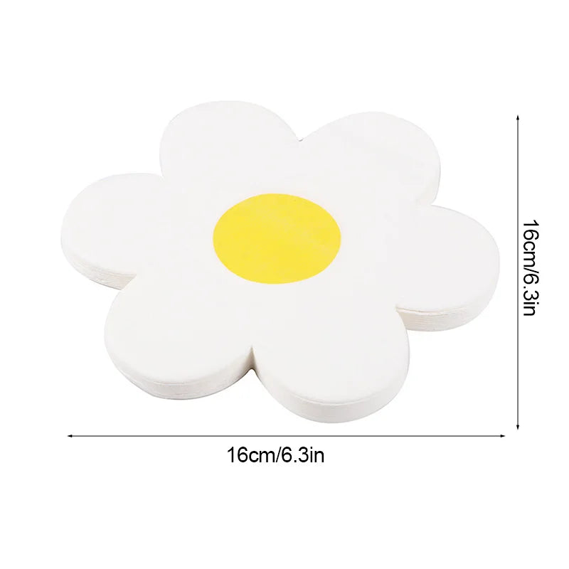serviettes papier motif tropical festives anniversaire mariage fete cocotier fleurs glacées donuts