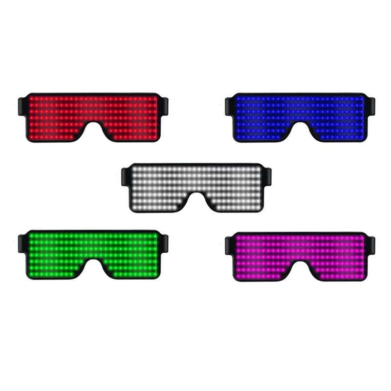 lunettes led rouges bleues vertes modernes technologiques occasion fête anniversaire mariage noël