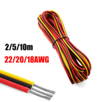 câbles électriques led 12v 10m 5m 2m 18awg 20awg 22awg rouge jaune noir diy