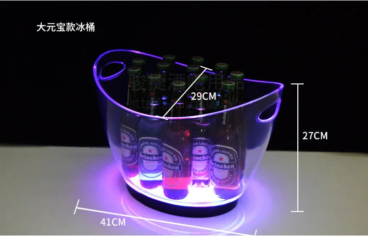seau bouteilles transparent moderne clips lumineux led rechargeable via usb