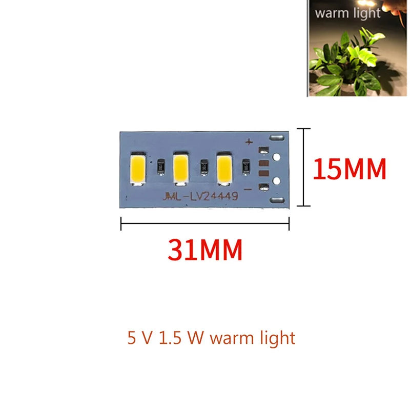 bande led 5v blanc blanc chaud diodes modernes 12w 5w 4w sans filaire 20cm