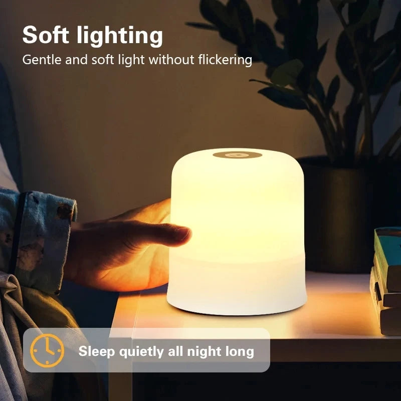 lampe table rechargeable led dimmable blanc gris moderne chambre veilleuse atmosphère rectangle ab