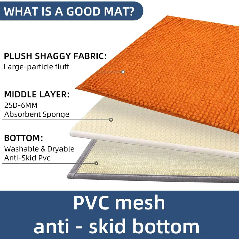 tapis bain salle bain peluche orange épais antidérapant doux lavable moderne maison