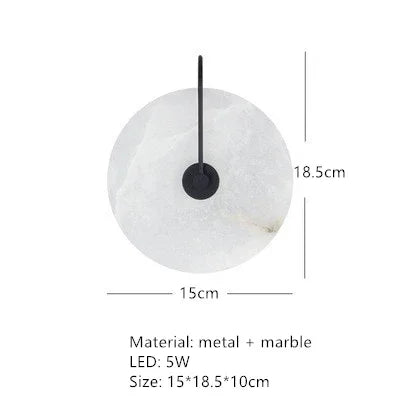 applique murale moderne marbre blanc led éclairage cuisine chambre fixée mur