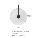 applique murale moderne marbre blanc led éclairage cuisine chambre fixée mur