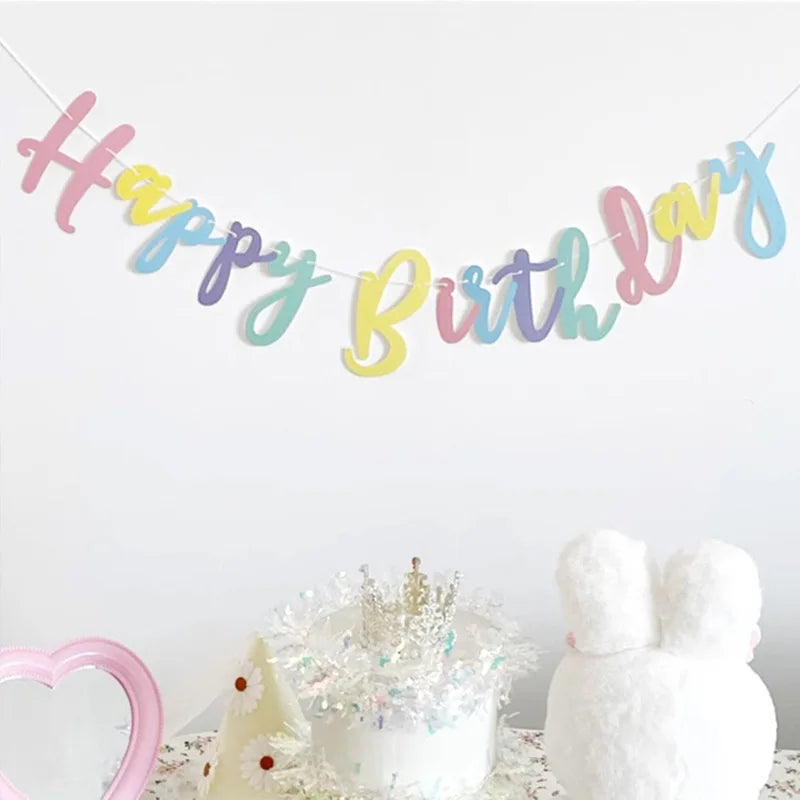 guirlande festive fleurs multicolores anniversaire mariage décoration papier texturé moderne