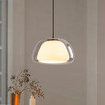 Lampe suspendue en verre danoise orange pour décoration de salon moderne