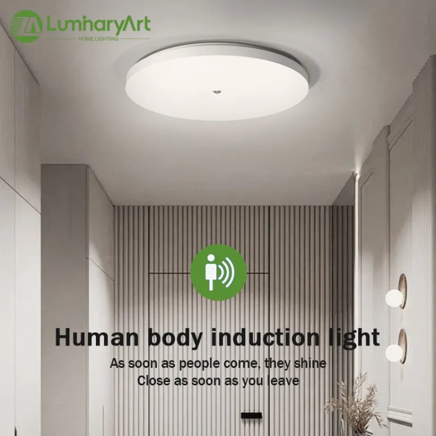 plafonnier led detection mouvement infrarouge blanc moderne surface flux lumineux 249 2000 lumens