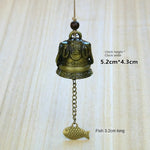 cloche décorative artisanale bronze doré motifs poissons oiseaux vintage(chaines bois)