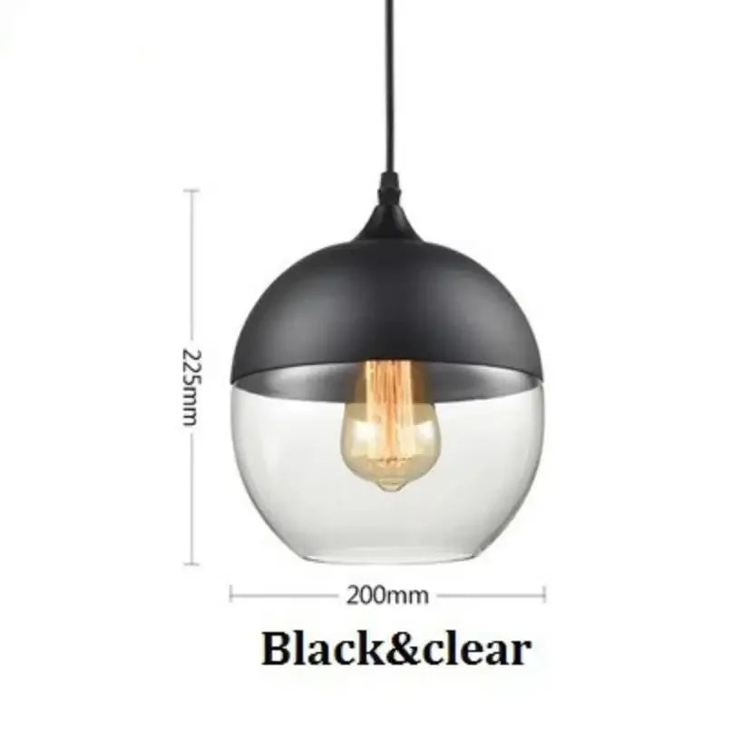 suspension lumineuse moderne pendentif verre noir transparent contemporain fixation câble luminaire salle manger chambre