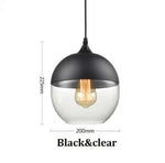 suspension lumineuse moderne pendentif verre noir transparent contemporain fixation câble luminaire salle manger chambre