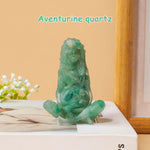 statue pierre précieuse artisanale bleue moderne ornement maison cadeau rouge verteviolette