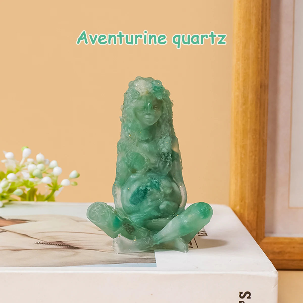 statue pierre précieuse artisanale bleue moderne ornement maison cadeau rouge verteviolette