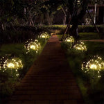 lumière solaire extérieure led feu d'artifice multicolore jardin décoration festive