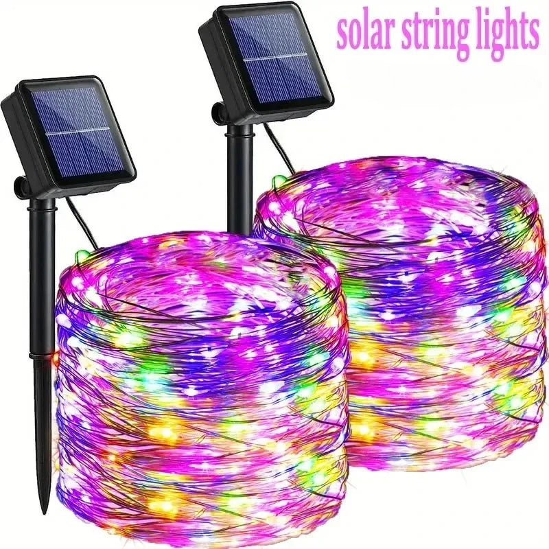 guirlande lumineuse solaire rgb extérieure décoration jardin fêtes ambiances festives led imperméable ip65