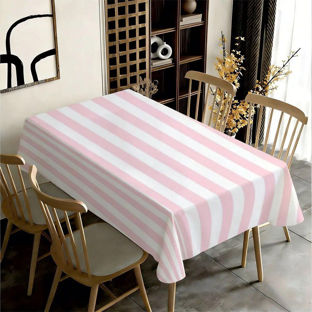 nappe rayée rose blanche moderne décoration table mariage extérieur restaurant