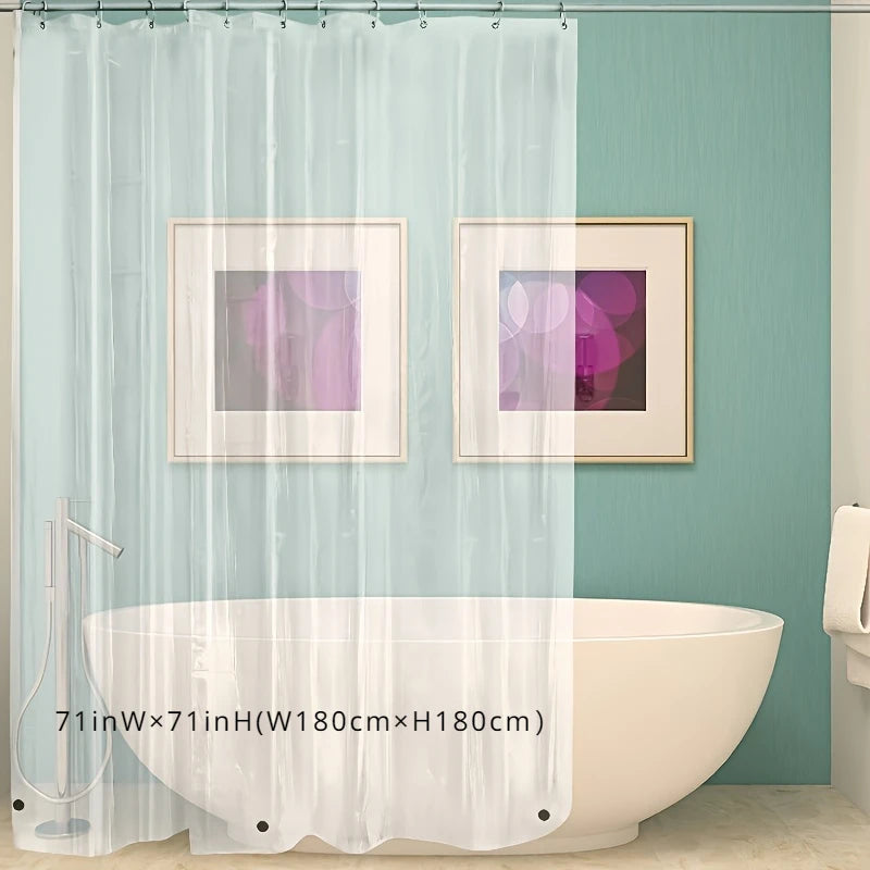 rideau douche transparent moderne plis verticaux aimants lestés 180x200cm écologique imperméable