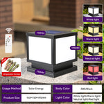 lampe solaire extérieure led moderne noire ip65 panneau solaire télécommande