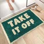 tapis bain antidérapant polyester lettres relief moderne absorbant doux salle bain