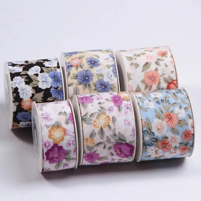 rubans polyester double face fleurs colorées noir blanc rose bleu opaques décoration adhésifs matériaux