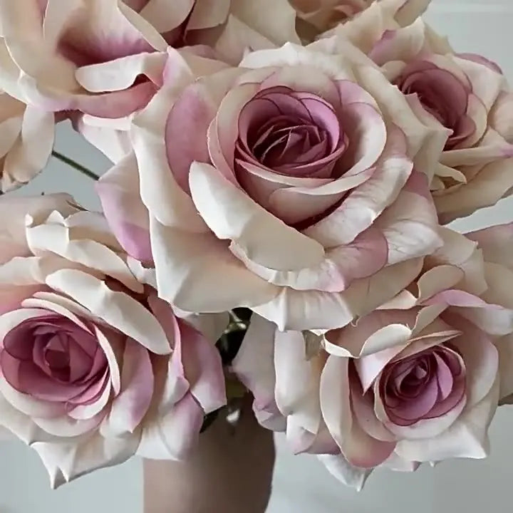 bouquets roses artificielles soie décoration maison anniversaire baby shower intérieur vertes tiges