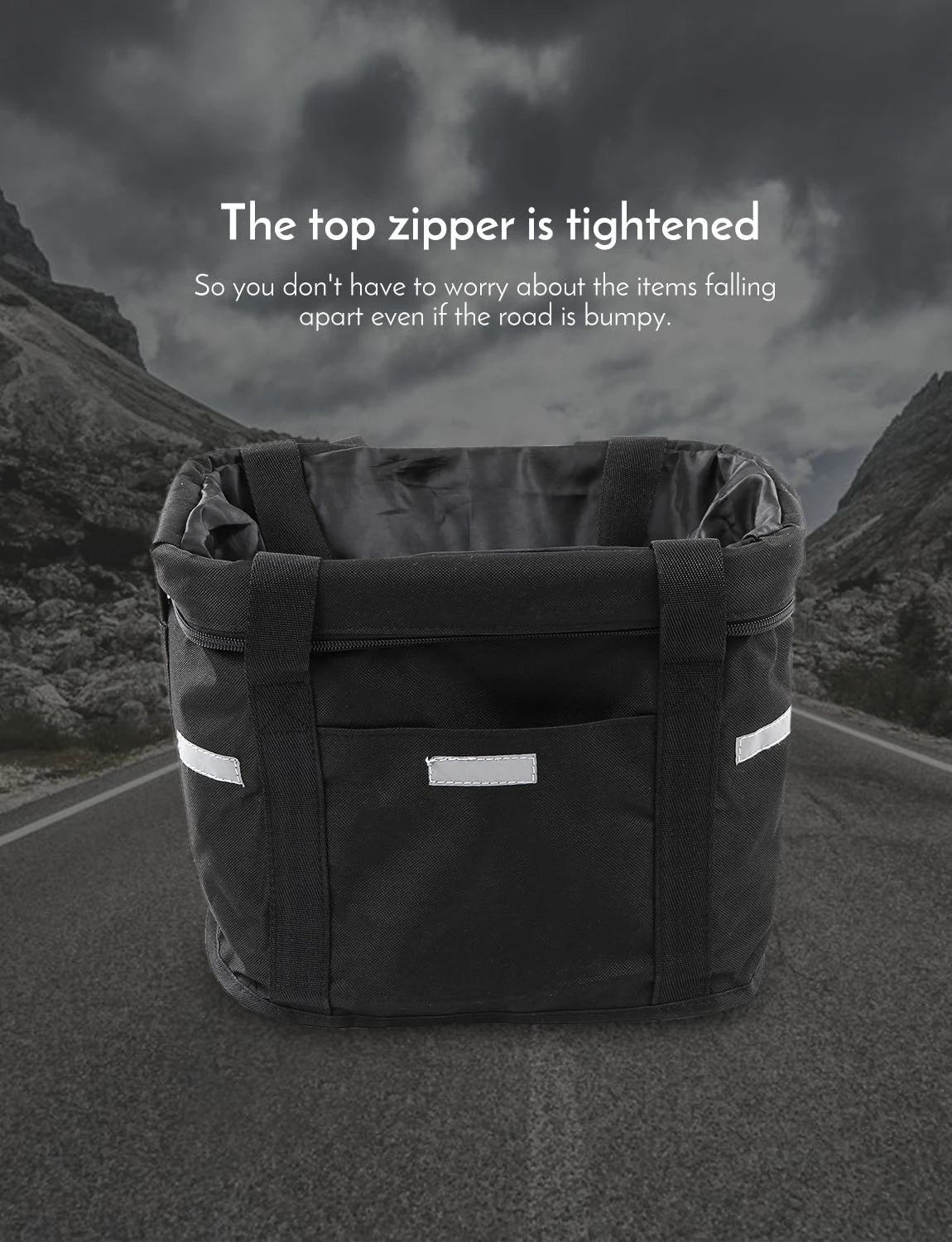 panier vélo pliable noir animal tissu texturé utilitaire guidon chien décontracté monté cadre