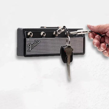 porte clés mural ampli fender vintage rock roll noir argenté texturé fixations vis incluses