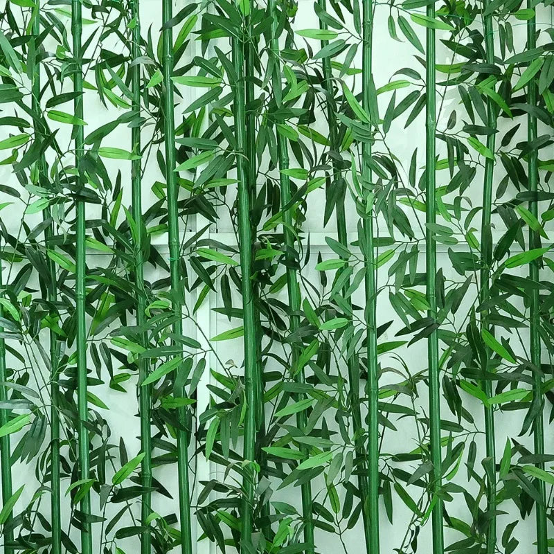 Feuilles de bambou artificielles vertes 40cm décoration murale