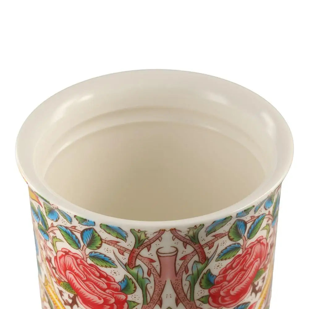 distributeur savon liquide mousse floral vintage blanc rouge vert or