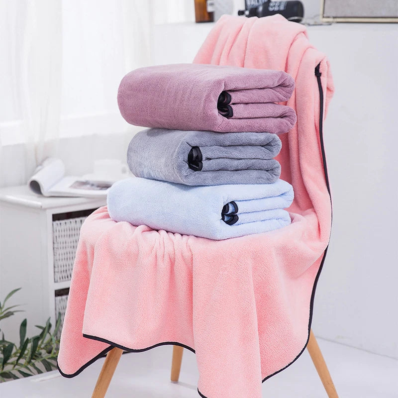 serviettes bain microfibre gris rose absorbantes rapide lavables moderne