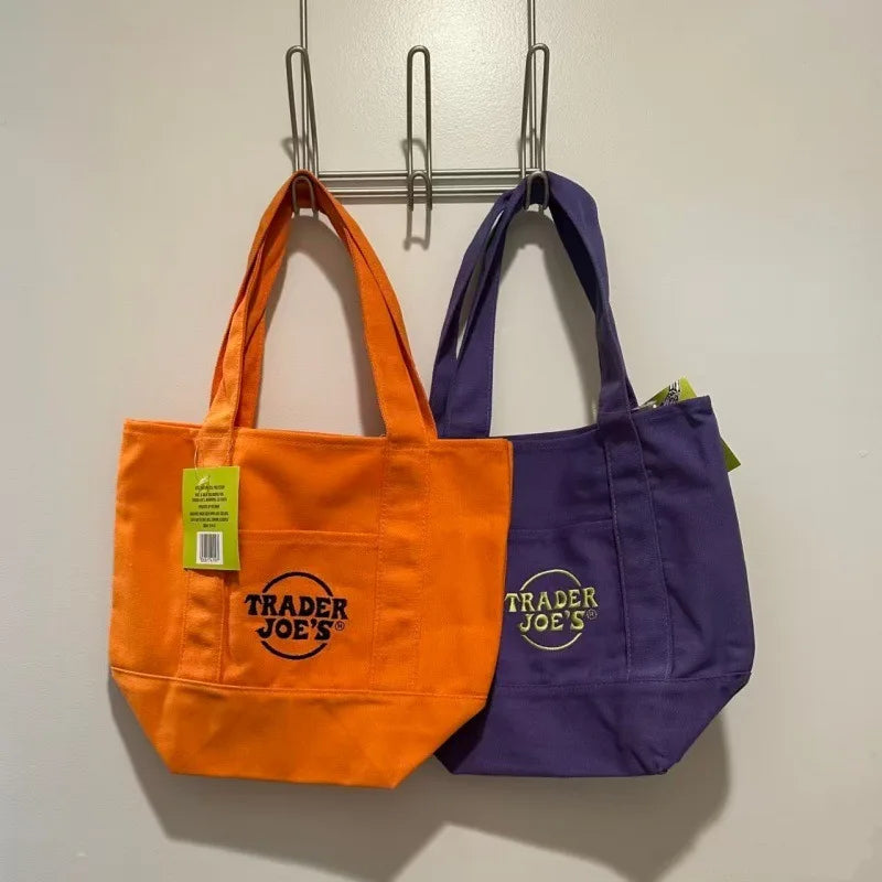 sacs main moderne toile orange violet noir vert fluo poignées détachables uni environnement protection