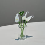 bouquet floral artificiel verre multicolore moderne vase décoration maison transparent artisanal