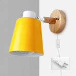 lampe murale moderne gris noir vert jaune blanc conique mate câble électrique prise interrupteur