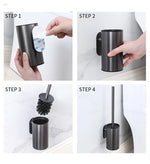 brosse wc moderne support mural acier inoxydable or noir blanc argent durable salle bains