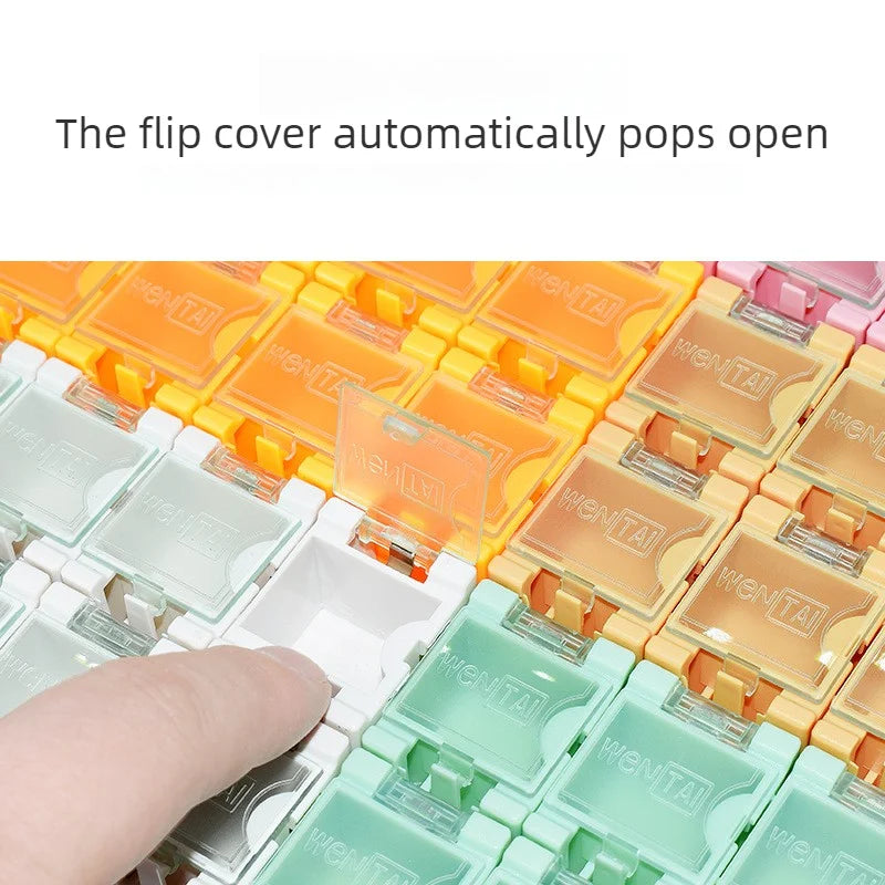 boîtes rangement transparentes empilables clips couleur moderne vert rose bleu orange pratiques