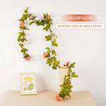 guirlande florale artificielle rose verte mariage décoration extérieure champêtre romantique fleurs feuilles vigne