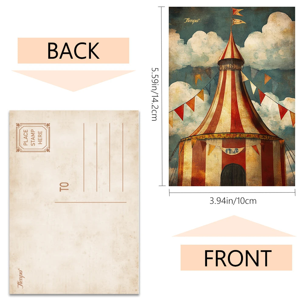 cartes postales vintage multicolores thèmes artistiques adhésives intérieur décoration chambre motifs texturés